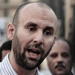 Basem Kamel. Member of El Baradeis party. On his facebookpage the  modest zebibah of this social-democrat is clearly visible