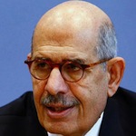 El Baradei. Not a very distinct one, but it is there.