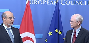  Jebali with EU president Van Rompuy. Links to an article about fourhundred million euros EU-support.